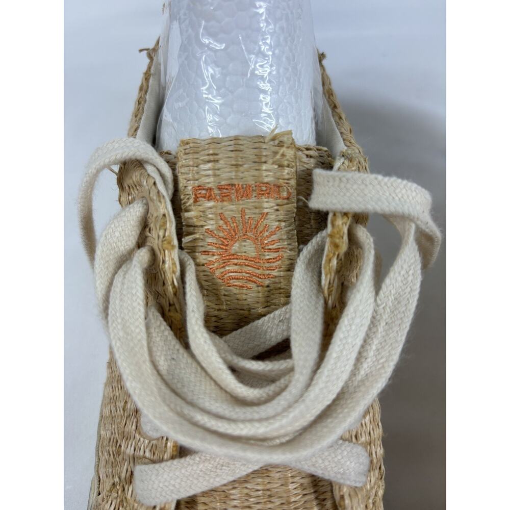 Farm Rio Straw Platform Sneakers 7 Low Top Rattan Raffia Straw Lug Sole - Picture 6 of 12